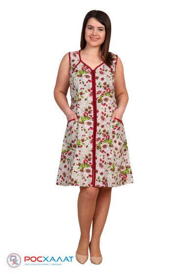 Женский бязевый сарафан на молнии без рукавов 