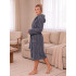 Женский махровый халат с капюшоном серый&nbsp;МЗ-07 (84)