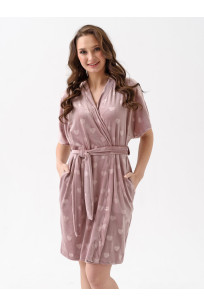 Женский велюровый халат сердце сухая роза