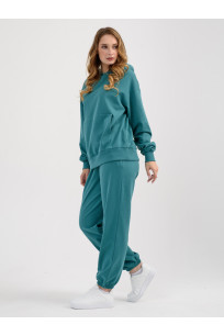 Костюм женский футер 2-х нитка изумруд