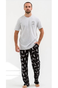 Пижама мужская Волк меланжевый