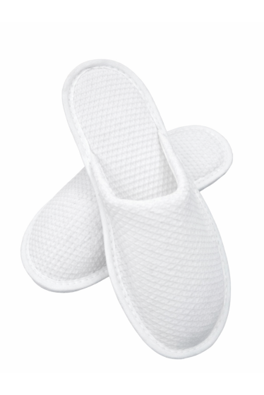 Вафельные тапочки с закрытым мысом белые