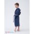 Детский махровый халат с капюшоном серый МЗ-04 (84)