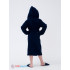 Детский махровый халат с капюшоном темно-синий МЗ-04 (88)