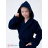 Детский махровый халат с капюшоном темно-синий МЗ-04 (88)