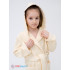 Детский махровый халат с капюшоном кремовый МЗ-04 (131)