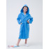 Детский махровый халат с капюшоном голубой МЗ-04 (62)