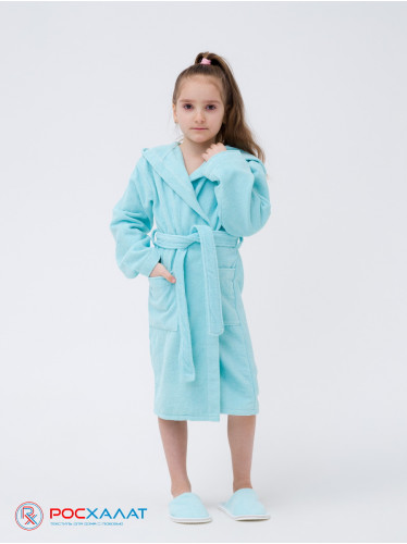 Детский махровый халат с капюшоном  морская волна МЗ-04 (58)