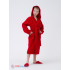 Детский махровый халат с капюшоном красный МЗ-04 (67)