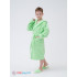 Детский махровый халат с капюшоном салатовый МЗ-04 (48)