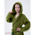 Детский махровый халат с капюшоном хаки МЗ-04 (125)