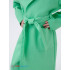Детский вафельный халат с капюшоном зеленый В-07 (12)