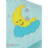 Махровое детское полотенце-уголок морская-волна (месяц на облаке) МЗ-25-7 (94)
