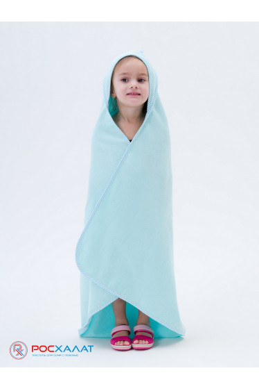 Махровое детское полотенце-уголок морская-волна (месяц на облаке)