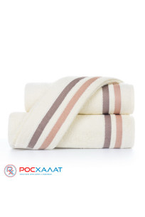 Полотенце махровое с бордюром кремовое