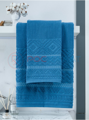Махровое полотенце жаккардовое Соната синий ПМА-6603 (307) 