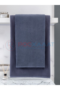 Махровое полотенце без бордюра серое