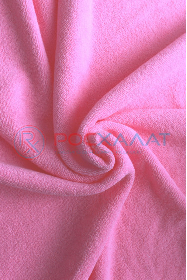 Махровое полотенце без бордюра розовое