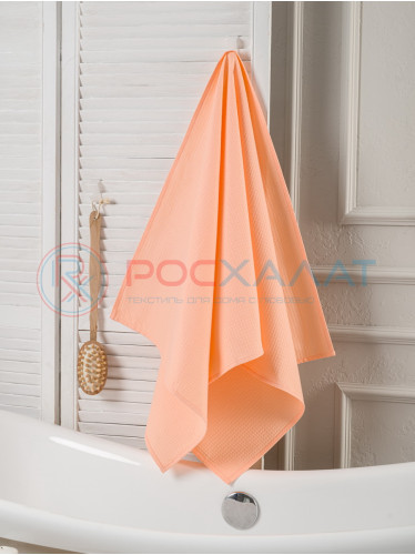 Однотонное вафельное полотенце нежно-персиковое   ПВ-01 (17)