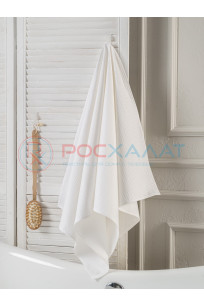 Однотонное вафельное полотенце белое 
