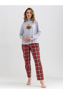 Пижама женская Новогодняя меланжевый