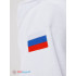 Мужской махровый халат с капюшоном белый вышивка "Россия" МЗ-105 (1)