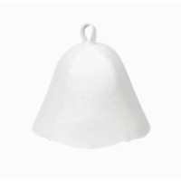 Белая банная шапка