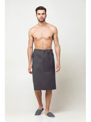 Мужской вафельный килт на липучке темно-серый В-10 (32)