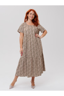 Трикотажное платье бежевое