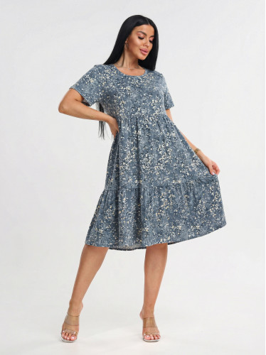 Трикотажное платье серый&nbsp;КП-04 (20)