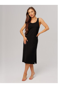 Трикотажная удлиненная туника с разрезами LINGEAMO черная