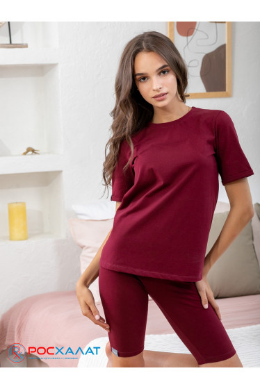 Трикотажная женская футболка LINGEAMO темно-бордовая