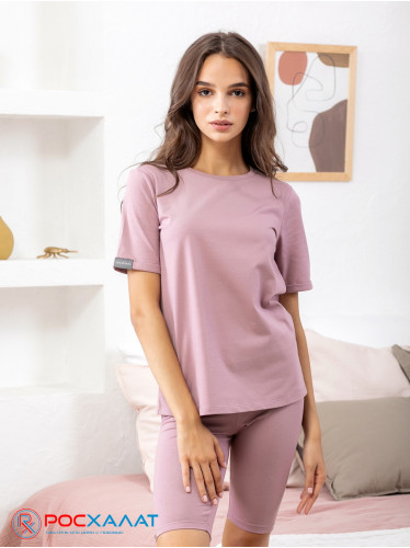 Трикотажная женская футболка LINGEAMO пастельно-лиловая ВФ-08 (21)