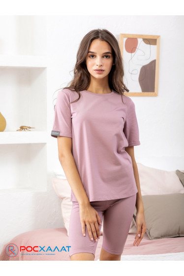 Трикотажная женская футболка LINGEAMO пастельно-лиловая