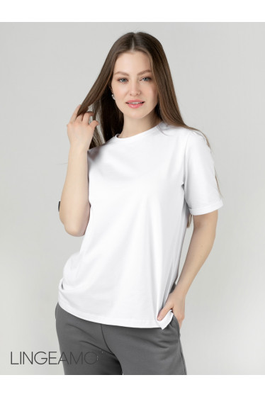 Трикотажная женская футболка LINGEAMO белая