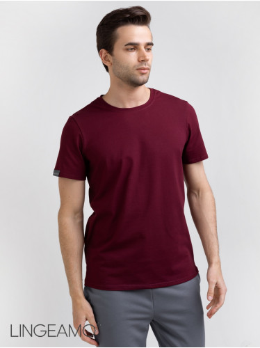 Трикотажная мужская футболка LINGEAMO темно-бордовая ВФ-10 (28)