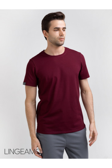 Трикотажная мужская футболка LINGEAMO темно-бордовая