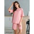 Трикотажная женская футболка оверсайз LINGEAMO пудрово-розовая ВФ-14 (102)
