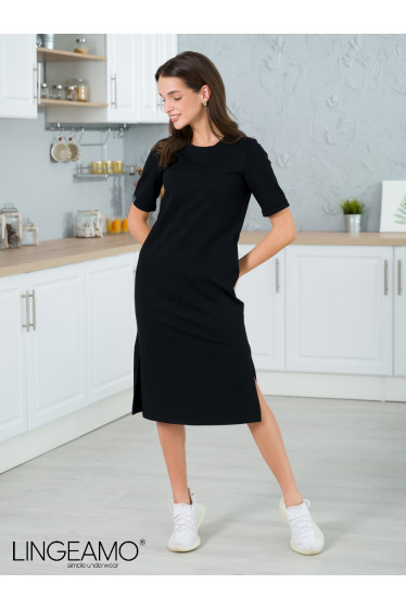 Трикотажное женское удлиненное платье-футболка Lingeamo