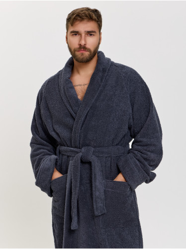 Махровый халат с рукавом покроя реглан унисекс однонитка темно-серый&nbsp;МЗ-26 (32)