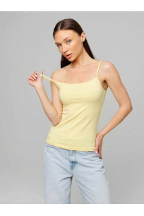 Женская майка на бретелях Lingeamo лимонно-кремовый