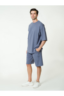 Трикотажная мужская футболка оверсайз серая