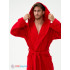 Мужской махровый халат с капюшоном красный  МЗ-05 (67)