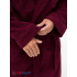Мужской махровый халат с капюшоном темно-бордовый МЗ-05 (122)