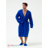 Мужской махровый халат с капюшоном синий МЗ-05 (89)
