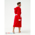 Мужской махровый халат с капюшоном красный МЗ-05-1 (67)