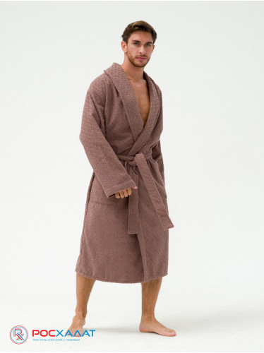 Жаккардовый мужской махровый халат с шалькой МЗ-11 (118)