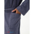 Мужской махровый халат с жаккардовой отделкой, воротник шалька серый МЗ-14 (84)