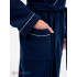 Мужской махровый халат с кантом темно-синий МЗ-33 (88)