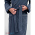 Мужской махровый халат с кантом серый МЗ-33 (84)